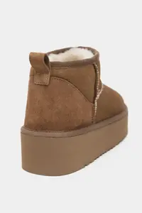 Nisantasi Shoes Coco SAHRA Suede Leather Thick Insole FURRY Women Boots - Image 6
