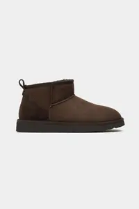 Nisantasi Shoes Coco Brown Suede Leather Thin Insole FURRY Women Boots - Image 4