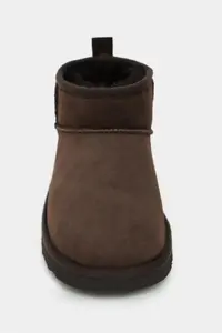 Nisantasi Shoes Coco Brown Suede Leather Thin Insole FURRY Women Boots - Image 5