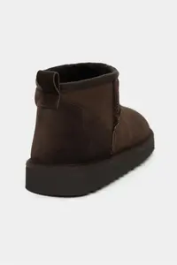 Nisantasi Shoes Coco Brown Suede Leather Thin Insole FURRY Women Boots - Image 6