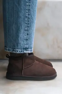 Nisantasi Shoes Coco Brown Suede Leather Thin Insole FURRY Women Boots - Image 8