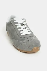 Nisantasi Shoes Deyz GRAY GENUINE SUEDE Laced Women Sneakers - Image 3