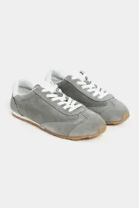 Nisantasi Shoes Deyz GRAY GENUINE SUEDE Laced Women Sneakers - Image 6