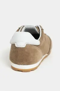 Nisantasi Shoes Deyz ROME BEIGE GENUINE SUEDE Laced Women Sneakers - Image 4