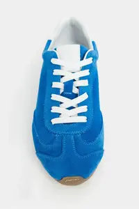 Nisantasi Shoes Deyz Saks Blue BLUE GENUINE SUEDE Laced Women Sneakers - Image 3