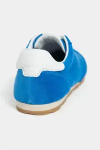 Nisantasi Shoes Deyz Saks Blue BLUE GENUINE SUEDE Laced Women Sneakers - Image 4