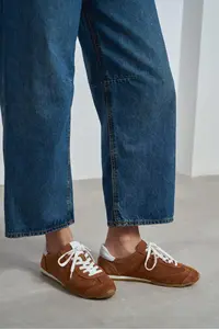 Nisantasi Shoes Deyz TABANE GENUINE SUEDE Laced Women Sneakers