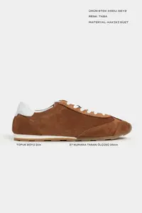 Nisantasi Shoes Deyz TABANE GENUINE SUEDE Laced Women Sneakers - Image 2