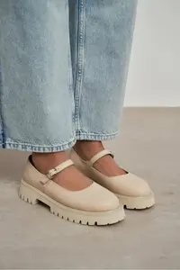 Nisantasi Shoes DAMIAN Beige GENUINE Leather Hair Clip Detailed Thick Taban Women Loafer Shoes - Image 7