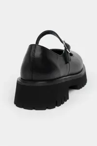Nisantasi Shoes DAMIAN Black GENUINE Leather Hair Clip Detailed Thick Taban Women Loafer Shoes - Image 4