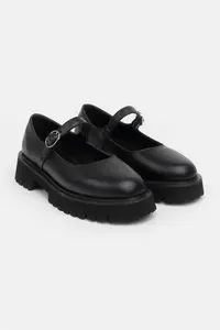 Nisantasi Shoes DAMIAN Black GENUINE Leather Hair Clip Detailed Thick Taban Women Loafer Shoes - Image 5