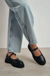 Nisantasi Shoes DAMIAN Black GENUINE Leather Hair Clip Detailed Thick Taban Women Loafer Shoes - Image 7