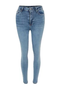TRENDYOLMİLLA Light Blue Shaping Effect High Waist Flexible skinny jeans - Image 7
