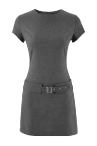 TRENDYOLMİLLA Limited Edition Anthracite Arched Short / Mini Weaving Dress - Image 6