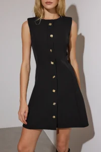 TRENDYOLMiLLA Black Accessory Detailed Mini Weaving Dress - Image 3