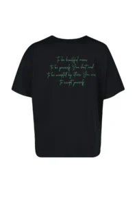 Trendyol Curve Black Crew Neck Back Printed 100% Cotton Knitting T-Shirt - Image 9