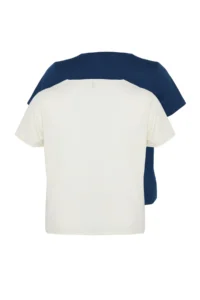 Trendyol Curve Multicolored 2 Sets Paket Basic Knitting Plus Size T-Shirt - Image 10