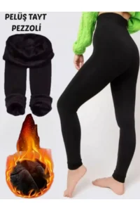 MİSTİRİK Pezzoli Plush Inside Winter Flexible Tights Seamless Model Black Color