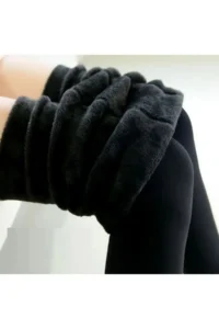 MİSTİRİK Pezzoli Plush Inside Winter Flexible Tights Seamless Model Black Color - Image 2