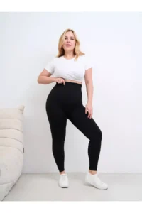 MİSTİRİK Pezzoli Plush Inside Winter Flexible Tights Seamless Model Black Color - Image 3