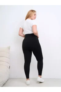 MİSTİRİK Pezzoli Plush Inside Winter Flexible Tights Seamless Model Black Color - Image 4