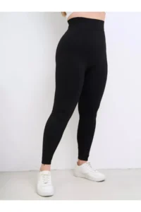 MİSTİRİK Pezzoli Plush Inside Winter Flexible Tights Seamless Model Black Color - Image 6