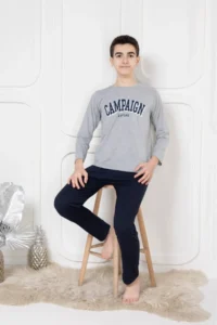 Pyjama Familya Boys' Thin Long Sleeve Figured Pajama Set