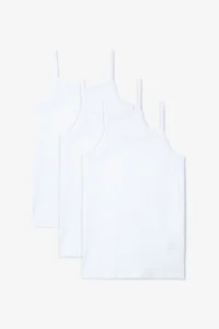 Penti Optic White W Basic Cotton 3-Piece Thin Strap Kids Undershirt