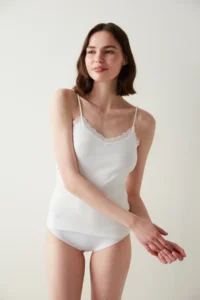 Penti White Thin Sleeveless Lace Detailed Tank Top - Image 2