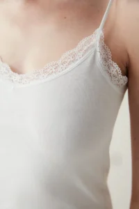 Penti White Thin Sleeveless Lace Detailed Tank Top - Image 4