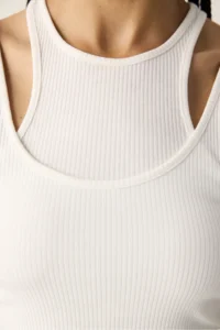 Penti White Double Layer ribbed Top - Image 4