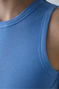 Penti Mavi Barbell Collar Ribbed Crop Tank Top - Image 3