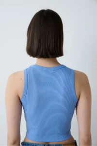 Penti Mavi Barbell Collar Ribbed Crop Tank Top - Image 4