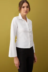 TRENDYOLMİLLA Ecru Corset Detailed Shirt - Image 3