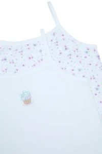 Penti Girl Spring Flower Cotton Optical White 2-Piece Undershirt - Image 4
