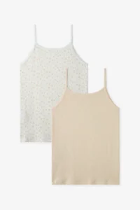 Penti Ecru Girls' Ditsy Cotton 2 Sets Tank Top
