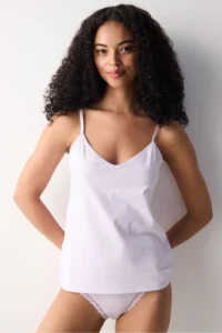 Penti V Neck Cotton Light Pink Cami Tank Top - Image 2
