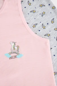 Penti Multicolored Girls' Unicorn Patterned 2 Sets Tank Top - Image 2
