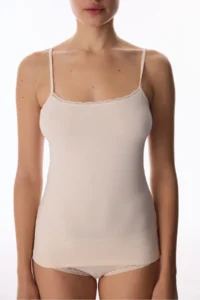 Penti Beige Micro Lace Lace Tank Top - Image 3