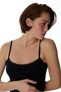 Penti Black Micro Lace Lace Tank Top - Image 3