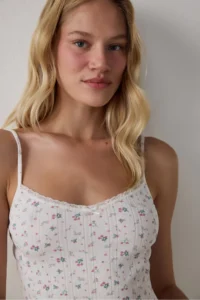 Penti Ecru Pointel Crop Tank Top - Image 4