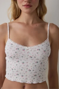 Penti Ecru Pointel Crop Tank Top - Image 5