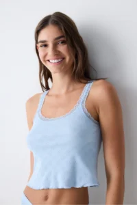 Penti Cotton Pointel Blue Tank Top - Image 2