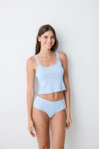 Penti Cotton Pointel Blue Tank Top - Image 3