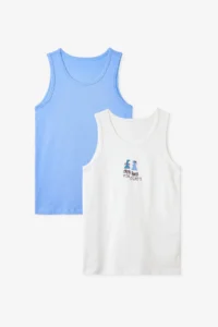 Penti Mavi Boys' Chess Cotton 2 Sets Tank Top