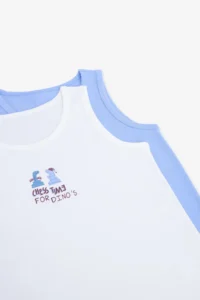 Penti Mavi Boys' Chess Cotton 2 Sets Tank Top - Image 4
