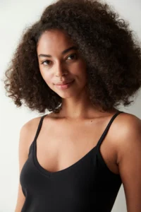 Penti Nude V-neck Cotton Black Cami Tank Top - Image 2
