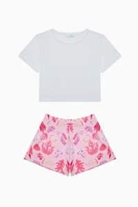 Penti Girls' Pinkish Cotton Pajama Set