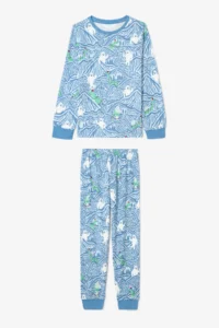Penti Light Blue Boy's Mountain Monster Patterned Pajama Set - Image 5