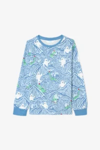 Penti Light Blue Boy's Mountain Monster Patterned Pajama Set - Image 6